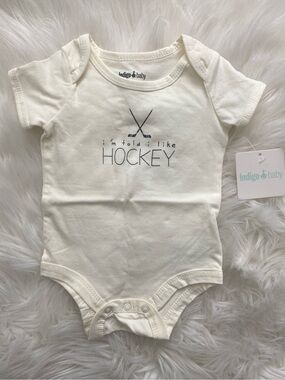 Indigo Baby Cotton Cream Short Sleeve Onesie 3-6 Months